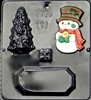 2125 Snowman, Tree & Gift Scene Assembly Chocolate Candy Mold