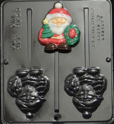 2135 Santa with Wreath Lollipop Chocolate Candy Mold