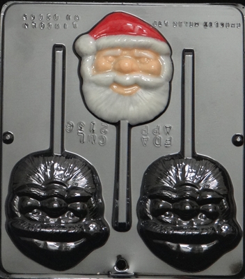 2136 Santa Face Lollipop Chocolate Candy Mold