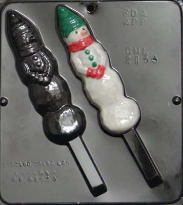 2144 Snowman Pretzel Pop Lollipop Chocolate Candy Mold