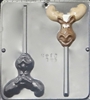 2145 Mr. Moose Reindeer Lollipop Chocolate Candy Mold