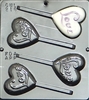 218 Love on Heart Pop Lollipop Chocolate Candy Mold