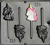 227 Unicorn Head Lollipop Chocolate Candy Mold