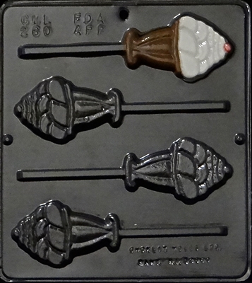 260 Ice Cream Sundae Lollipop Chocolate Candy Mold