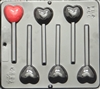 3003 Plain Small Heart Pops Lollipop
Chocolate Candy Mold