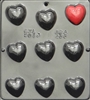 3013 Heart Pieces Chocolate Candy 
Mold