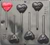 3024 Small Heart with Bow Lollipop Chocolate Candy Mold