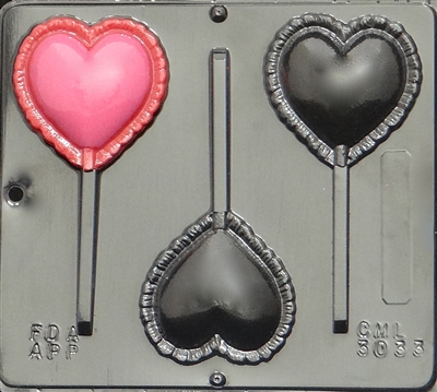 3033 Puffed Heart Lollipop Chocolate
Candy Mold