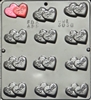 3036 Be Mine on Double Hearts 
Chocolate Candy Mold