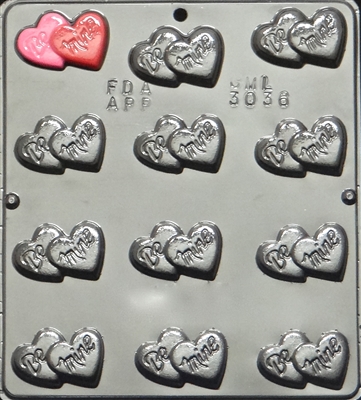 3036 Be Mine on Double Hearts 
Chocolate Candy Mold