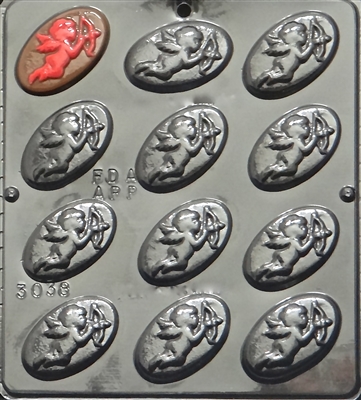 3038 Cupid on Oval Pieces Chocolate
Candy Mold