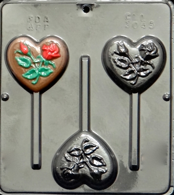 3045 Heart with Rose Pop Lollipop
Chocolate Candy Mold