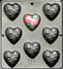 3047 Heart with Two Roses Chocolate Candy Mold