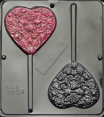 3057 Large Heart Pop Lollipop Chocolate Candy Mold