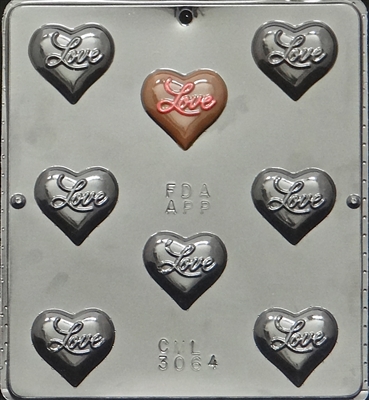 3064 "Love" on Heart Chocolate Candy Mold