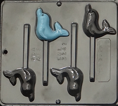 3341 Dolphin Lollipop Chocolate Candy Mold