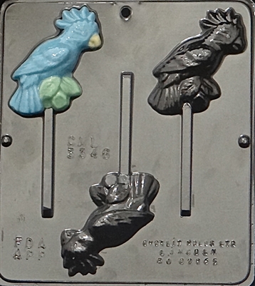 3346 Tropical Bird Lollipop Chocolate Candy Mold