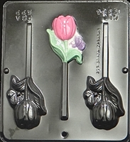 3364 Tulip with Butterfly Lollipop Chocolate Candy Mold