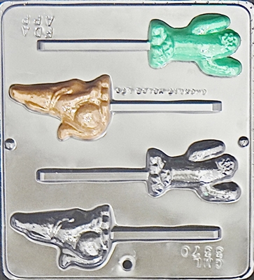 3370 Cactus & Coyote Lollipop Chocolate Candy Mold
