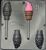 3399 Soft Ice Cream Cone Lollipop Chocolate Candy Mold
