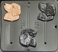 3410 Golden Retriever Dog Lollipop Chocolate Candy Mold