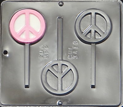 3419 Peace Symbol Lollipop Chocolate Candy Mold