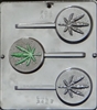 3427 Marijuana Leaf Lollipop Chocolate Candy Mold