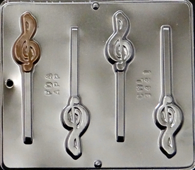 3441 G Clef Musical Lollipop Chocolate Candy Mold