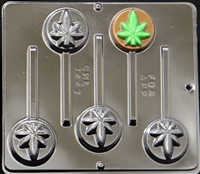 3443 2" Diameter Marijuana Leaf Pot Leaf Lollipop Candy Mold