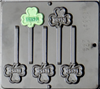 4003 IRISH Clover St. Patrick's Day Lollipop Candy Mold