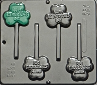 4008 Happy St. Patrick's Day Lollipop Candy Mold