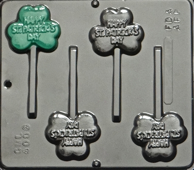 4008 Happy St. Patrick's Day Lollipop Candy Mold