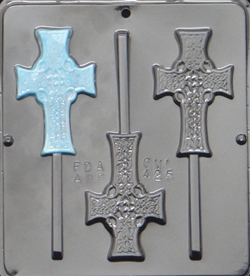 425 Celtic Cross Lollipop Chocolate Candy Mold