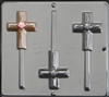 427 Cross with Flower Lollipop Chocolate Candy Mold