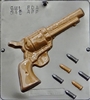 542 Six Shooter Revolver & Bullets Chocolate Candy Mold