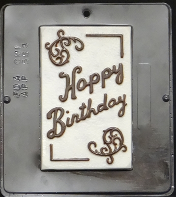 553 Happy Birthday Card Chocolate Candy Mold