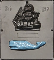 587 Whale & Whaling Ship Chocolate Candy Mold