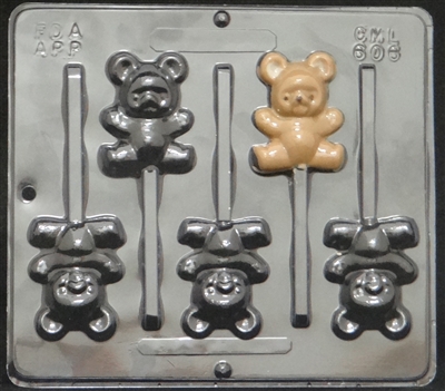 606 Teddy Bear Lollipop Chocolate
Candy Mold