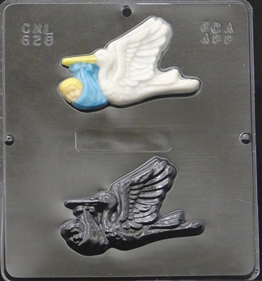 628 Stork with Baby Chocolate Candy Mold