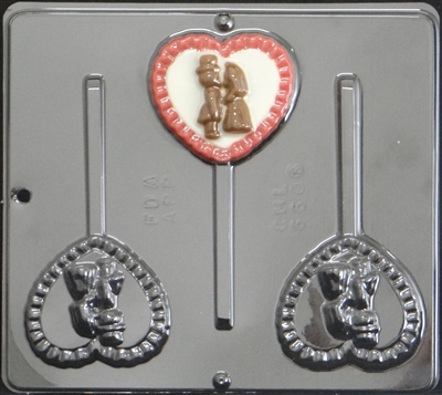 6606A Bride & Groom Lollipop Chocolate Candy Mold