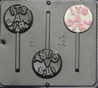 692 "It's a Girl" Lollipop Chocolate Candy Mold
