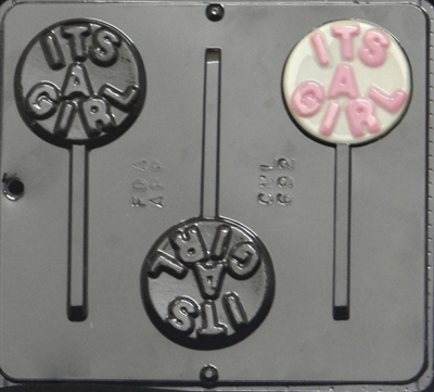 692 "It's a Girl" Lollipop Chocolate Candy Mold