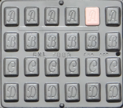 7005 Alphabet "A B C D" Chocolate Candy Mold