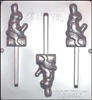 785 Masturbating Bunny on Log Lollipop Chocolate Candy Mold