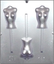 787 Female Topless Torso Lollipop Chocolate Candy Mold