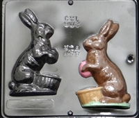 802 Bunny with Basket Assembly Chocolate Candy Mold
