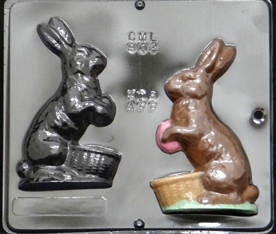 802 Bunny with Basket Assembly Chocolate Candy Mold