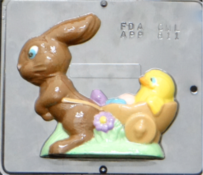 811 Bunny Cart Chocolate Candy Mold