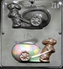 814 Bunny Pulling Egg Cart Assembly Chocolate Candy Mold