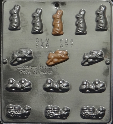 846 Bunny & Chick Assortment Chocolate Candy Mold